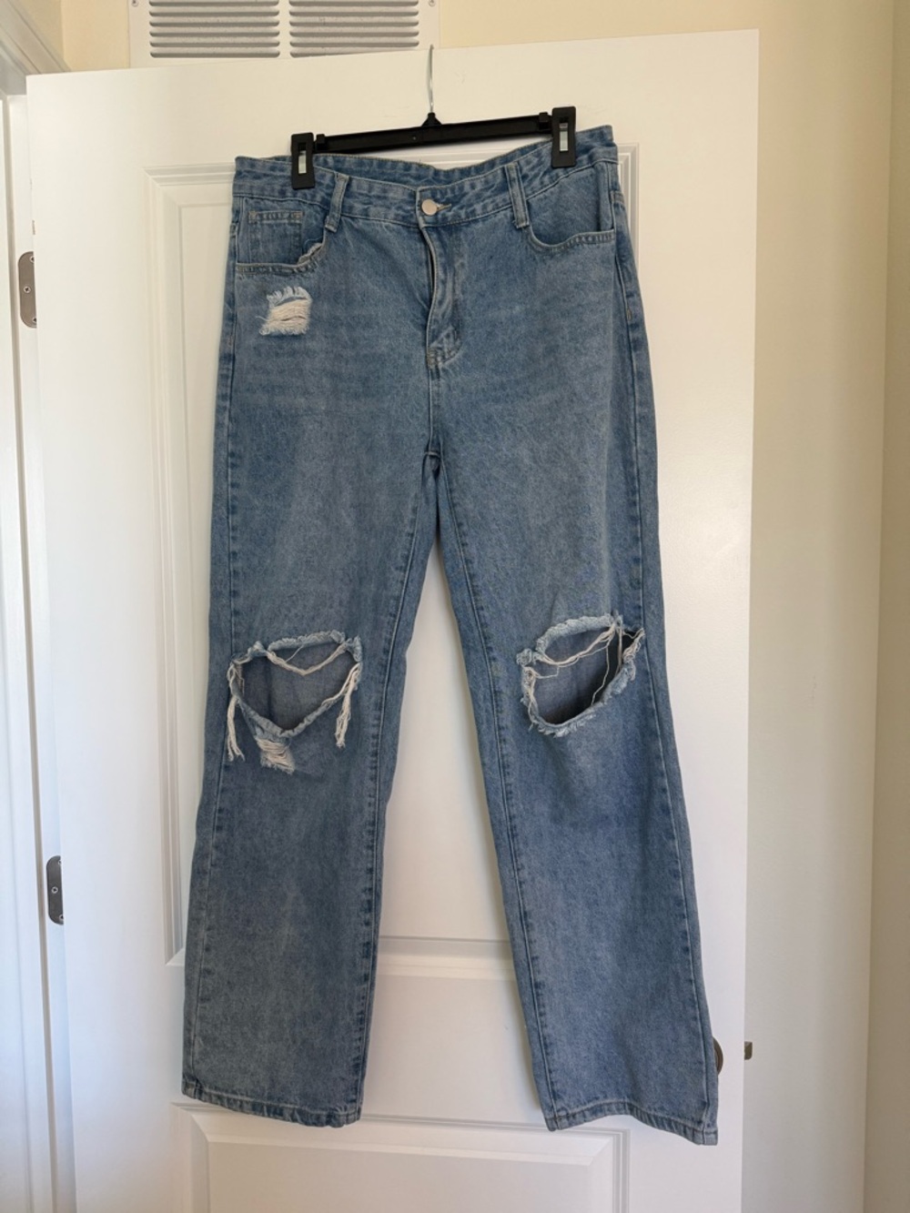 SHEIN Light Blue Distressed Boyfriend Jeans